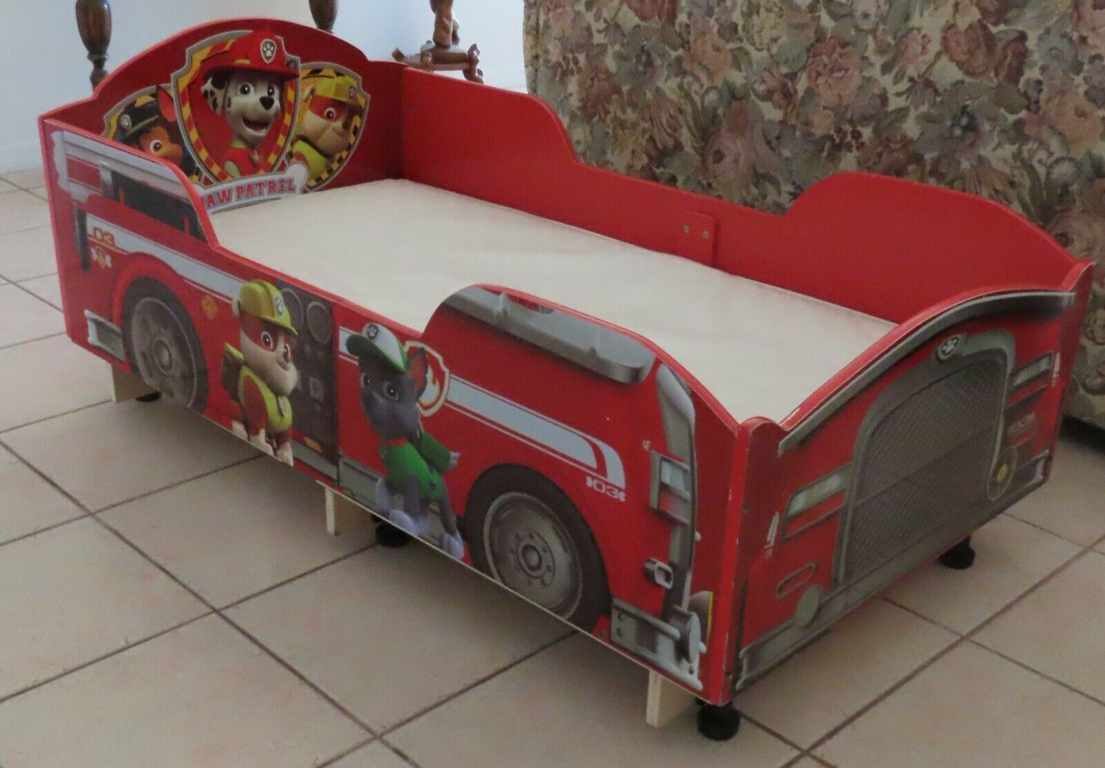 Paw Patrol 3-piece Toddler Bed Set - Bed, Base, Mattress - 53x29 In.