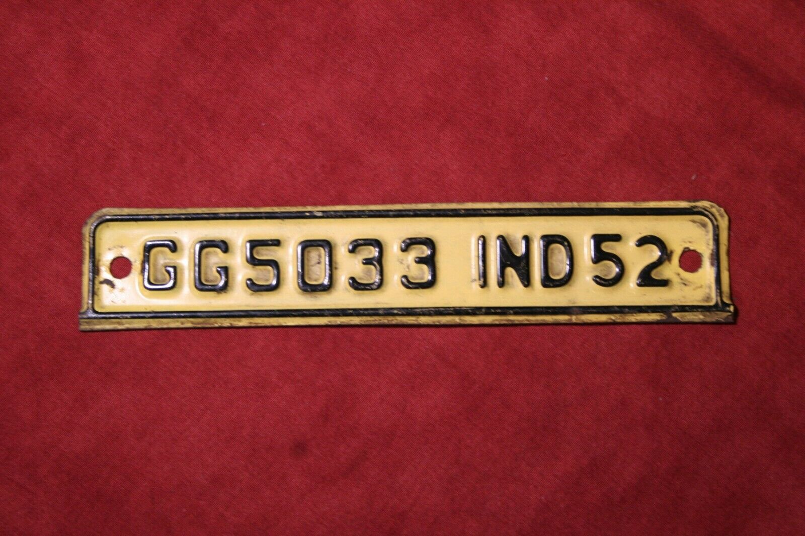 1952 Indiana License Plate Topper Validation Tag