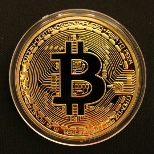 1pc Gold Bitcoin Commemorative Collectors Gold Plated Bit Coin 2021 New