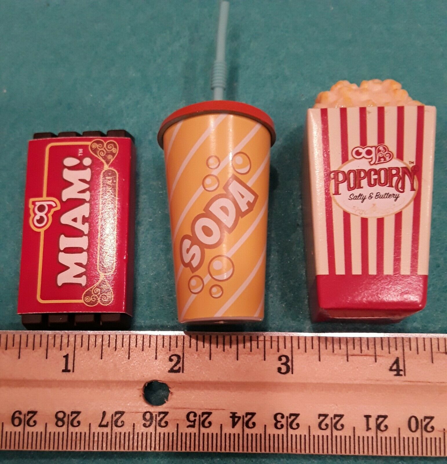 3 Pc Movie Set Soda Popcorn Chocolate Bar For 18" Our Generation & Similar Dolls