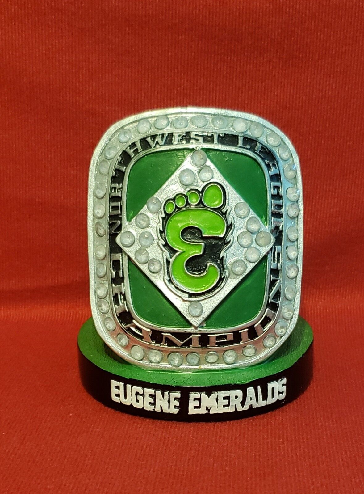 Eugene Emeralds Championship Ring 4x4" Sga Chicago Cubs Curse Reversed