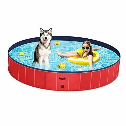 Foldable 63in Dog Pool Kiddie Pool, Hard Pvc Xxl Plastic Pool Wading Pool For