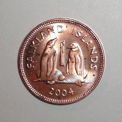 Falkland Islands 1 Penny, Penguins With Egg, Animal Wildlife Coin