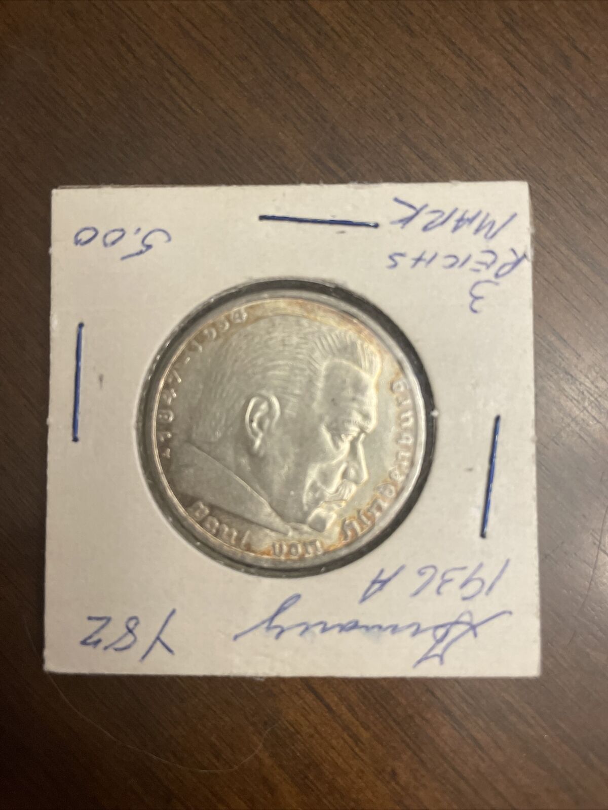 1936-a German Wwii Silver Coin Third Reich 5 Reichs Marks