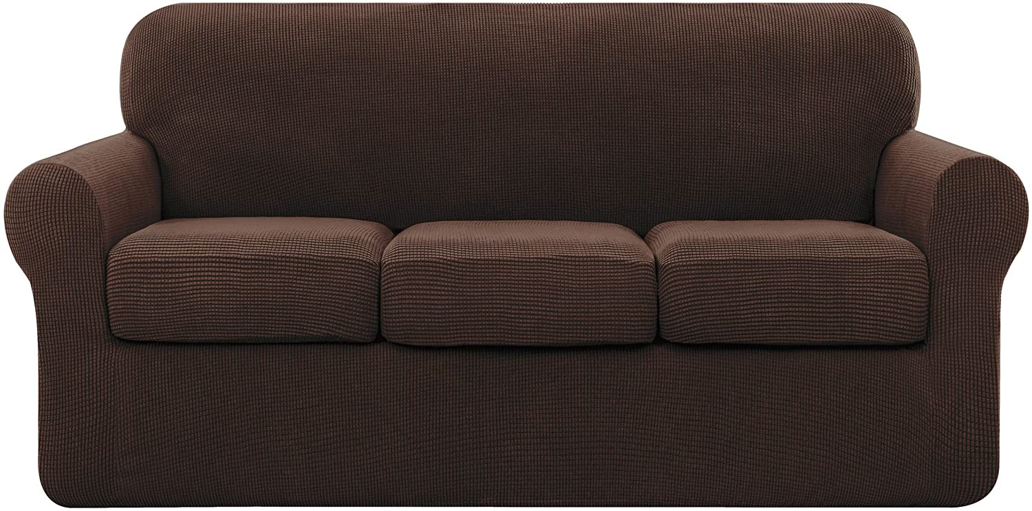 Subrtex High Stretch Jacquard Slipcover With 3 Separate Cushion Common Couch For