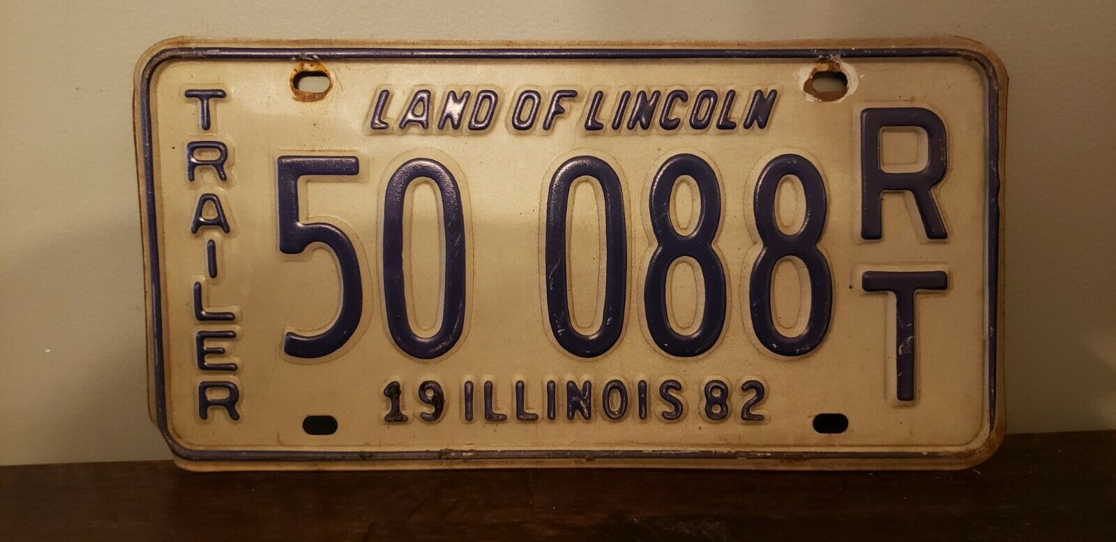 1982 Original Illinois Land Of Lincoln Trailer License Plate 50 088 Rt Free S/h