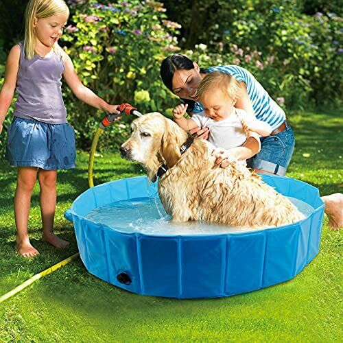 47" X 12" Foldable Dog Bath Pool Collapsible Dog Swimming Pool Pet Portable B...