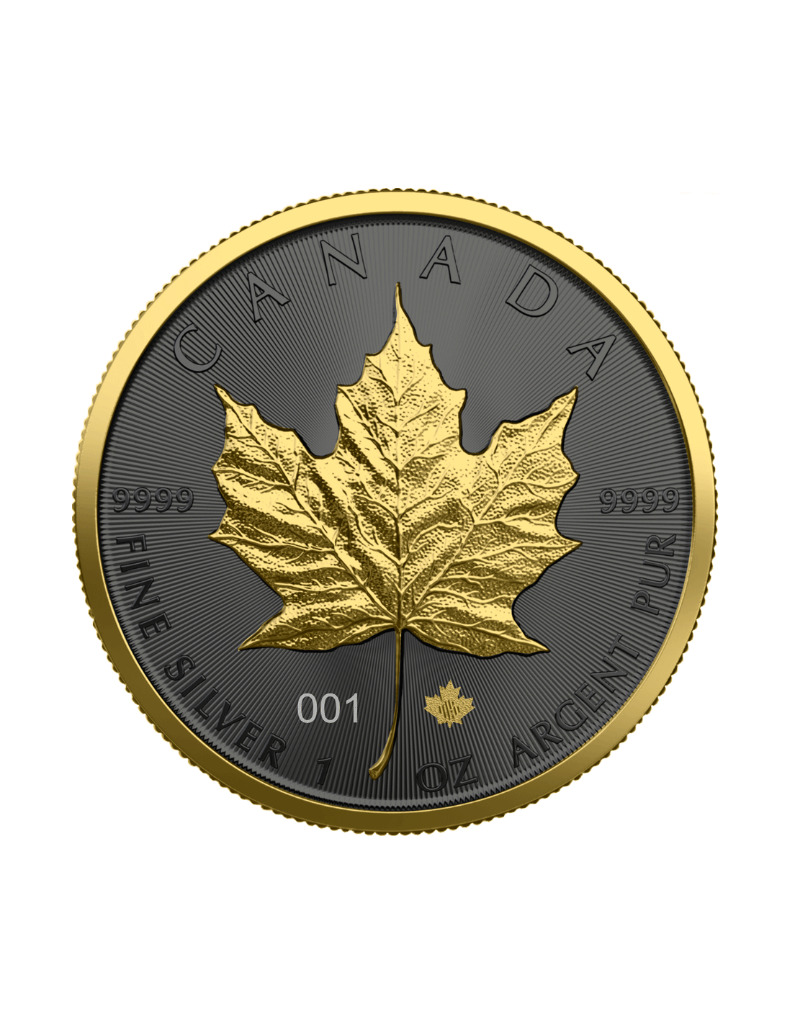 Canada 2021 5$ Maple Leaf - Golden Ring - 1 Oz Silver Coin