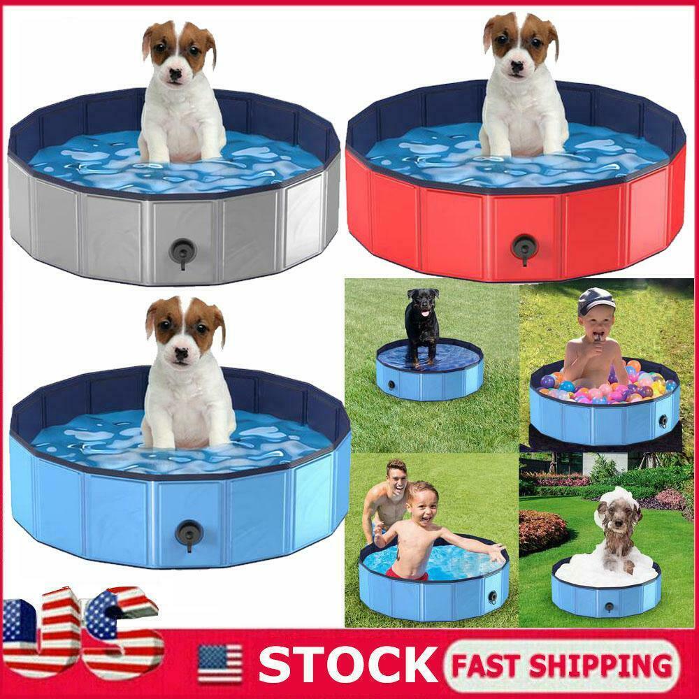 Dog Pool Foldable Pet Bath Pool For Pet Kiddie Bathing Swimming Tub Kiddie Pool
